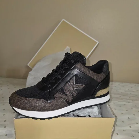 Michael Kors Maddy Trainer Sneakers – Brown/Black – Women’s 7.5M (Brand New) - Picture 2 of 7